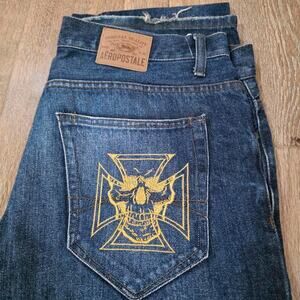 Custom Embroidered Aeropostale Skull Jeans